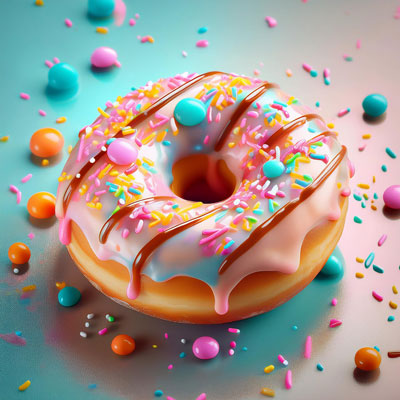 Donut mit Glasur